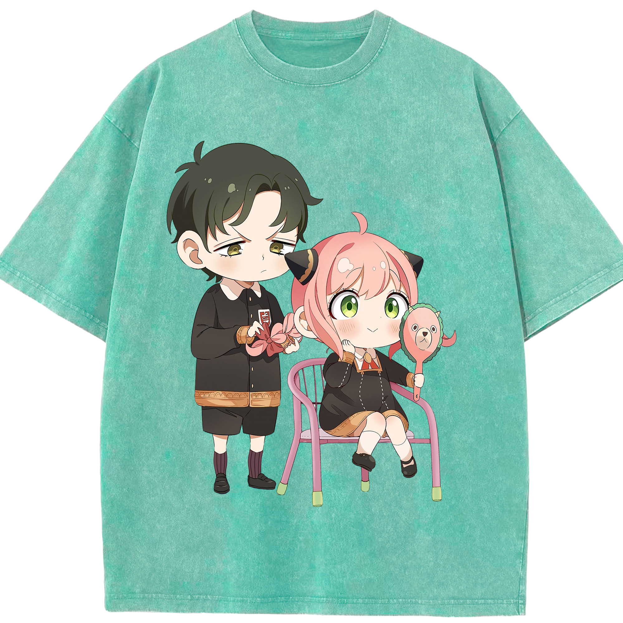 （画像用） SPY×FAMILY间谍家家酒 綿100% ヴィンテージ風 半袖Tシャツ（フロントプリント）